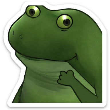 Pepe the frog eating a banana, bufo style meme sticker