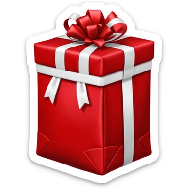 red Christmas bag with red gift boxes with white bows sticker