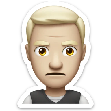 angry pale skinned man with crossed arms sticker