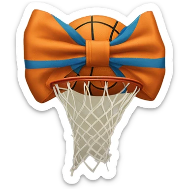 bow with a basketball print sticker