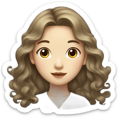 Korean girl with long and wavay hair  sticker