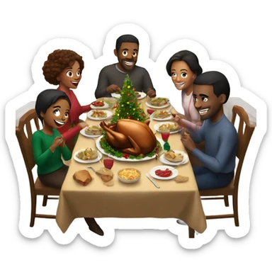 Christmas dinner with family sticker