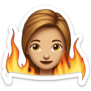 girl is on fire working at a laptop sticker
