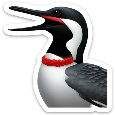 a minnesota loon with red laser eyes sticker