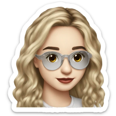 Sabrina Carpenter com óculos de grau estilo aviador transparente sticker