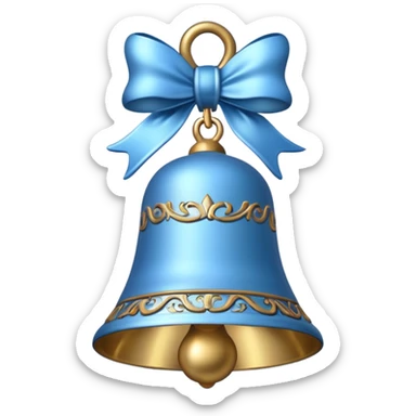 light blue Christmas bell sticker