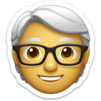 Geek brun lunettes sticker