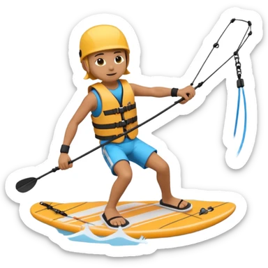 3D icon of a person wakeboard sticker