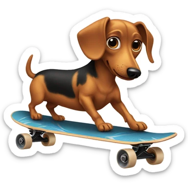 Weenie dog riding a skateboard  sticker