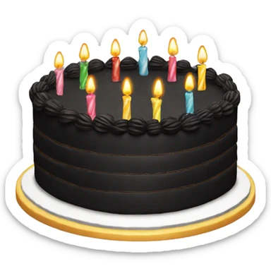 Black birthday cake sticker