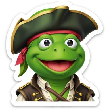 Kermit the frog as a pirate sticker
