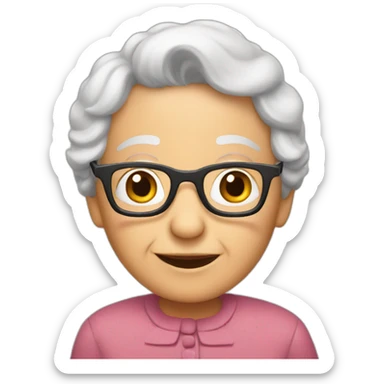 Granny in love with grandfather sticker