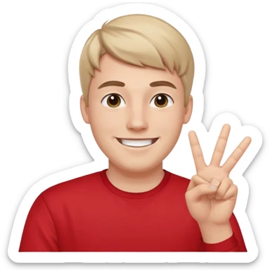 Mr Beast doing this sign "✌️" sticker