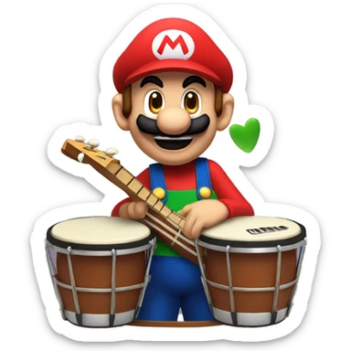 mario playing bongos sticker