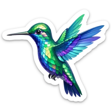 A colorful hummingbird  sticker