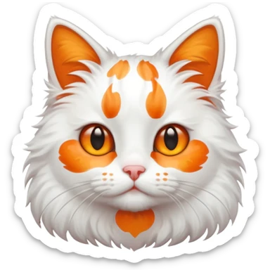 gato blanco con manchas naranjas aesthetic sticker