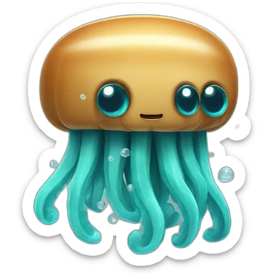 Peanut butter cute jellyfish warrior sticker