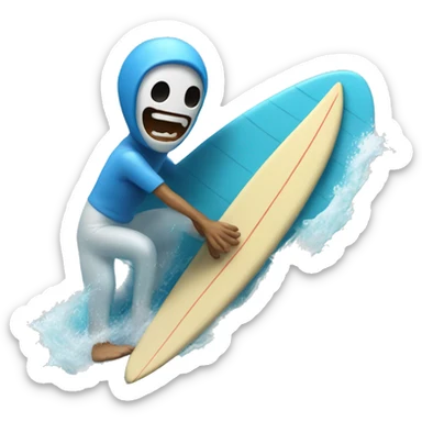 un esqueleto surfeando  sticker