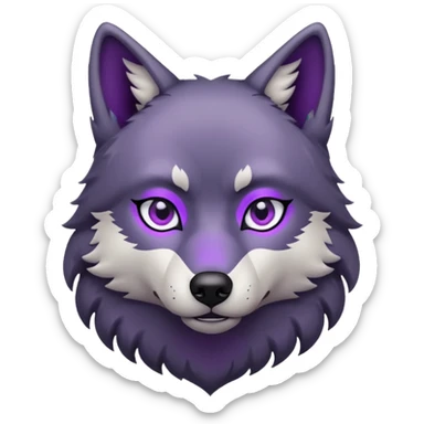 Loup noir et violet sticker
