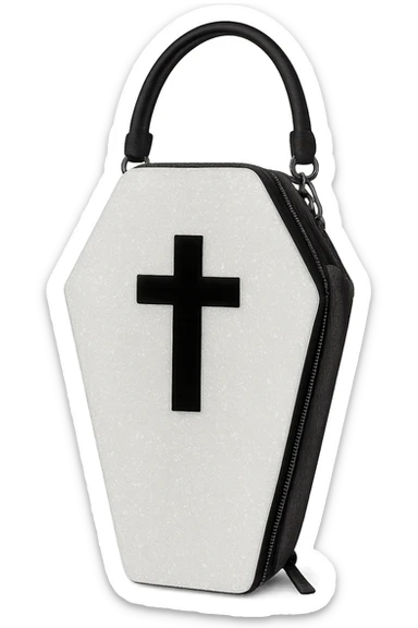 white sparkly goth object, remove background  sticker