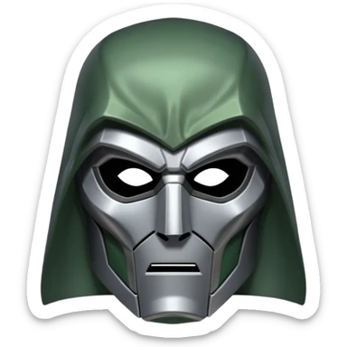 Doctor Doom silver mask sticker