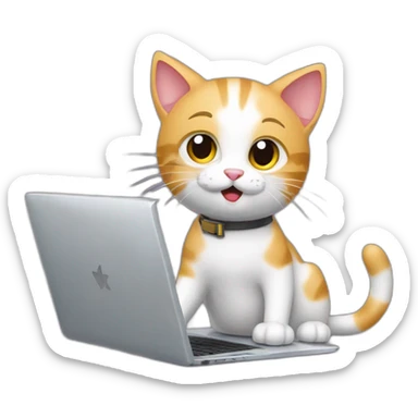 cat-on-laptop-and-memorize-the-output-with-id-adgjmptw sticker