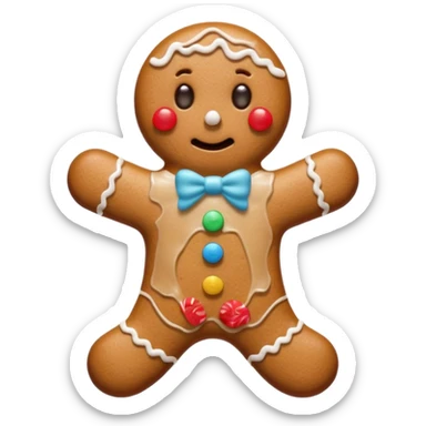 Sad gingerbread man sticker