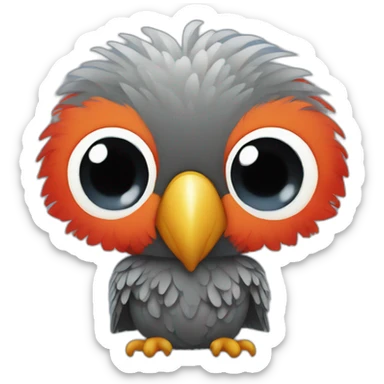 Little parrot in a costume sticker