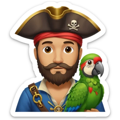 pirate and parrotپرنیس sticker