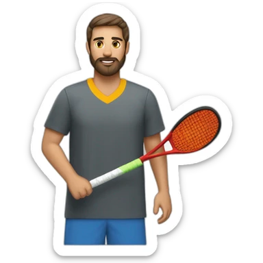 Pala de pádel con car barba larga y poco pelo sticker