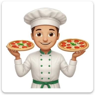 smiling Italian chef spinning pizza dough sticker