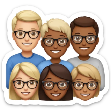Generate a realistic emoji of someone a group of inteligent people sticker