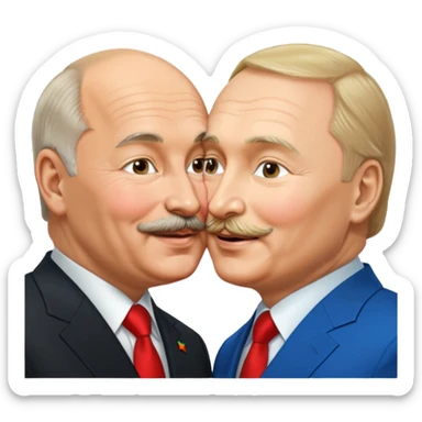 lukashenko and putin( without Beard)  kiss sticker