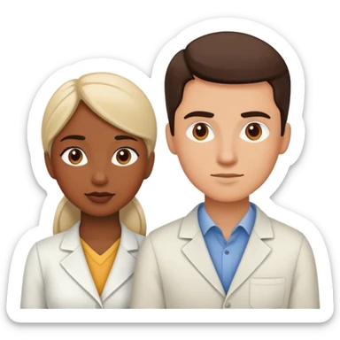 Woman and man working as a team sticker