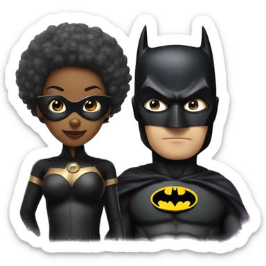 Batman and afro catwoman sticker