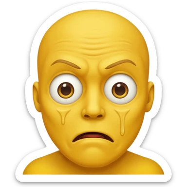 Bog eyed yellow man drooling like a moron sticker