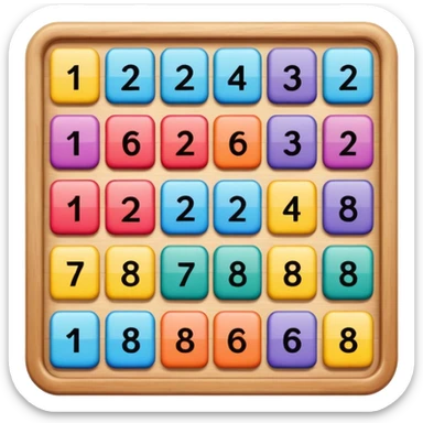 A square toy that can hold 4 internal squares across and 4 internal squares down, resulting in 16 spaces, with only 15 spaces filled with a square. Each internal square holds a number so that when moved around and lined up appropriately it lists the numbers 1 through 15 in order.  sticker