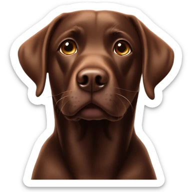 Chocolate Labrador looking at viewer meme sticker