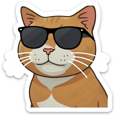 Cat with sunglasses sticker