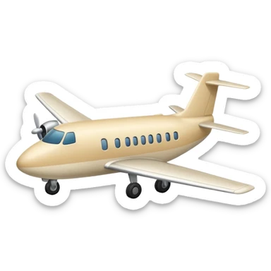 light beige (milky) airplane, Apple emoji style, no text sticker