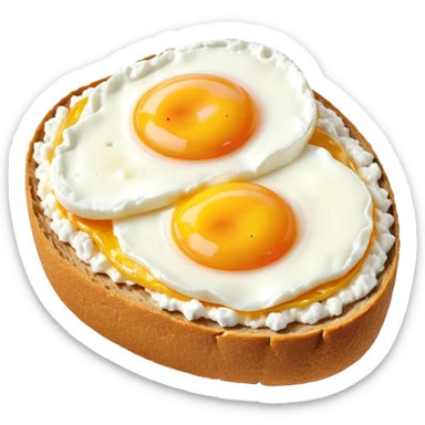 Sour bread with cottage cheese and egg on top sticker