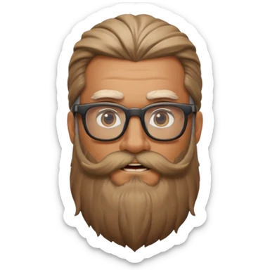 Glasses-Wearing wild viking büst sticker