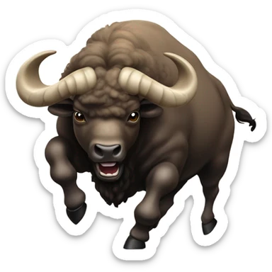 Buffalo beating up a ram sticker