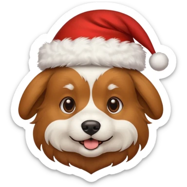 Hondje met kerstmuts sticker