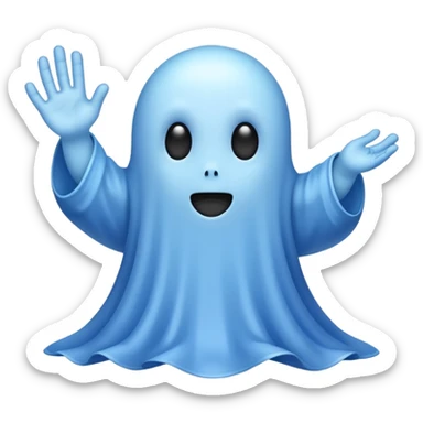 Cute blue ghost siéging heil sticker