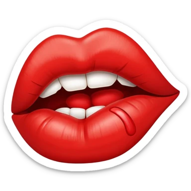 Marca de beijo vermelho igual emoji do iPhone  sticker