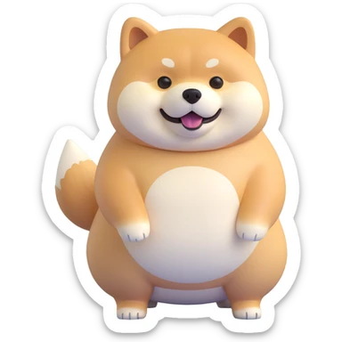 shiba inu standing, fat sticker