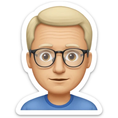 Emoli hombre con lentes poco cabello y nariz grande sticker