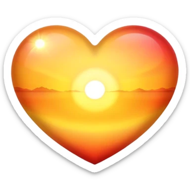 Heart with sunrise colours  sticker