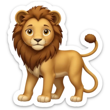 in lion family, only Kid Girl lion., full body, single tail sticker
